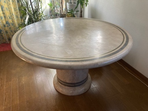 【10/27廃棄予定】大理石　円テーブル　直径120cm 高さ70cm 10/27廃棄予定】大理石 円テーブル 直径120cm 高さ70cmの通販