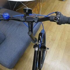 折りたたみ自転車 20インチ 6段変速付き ブラック×ブルー 武田産業 qb0
