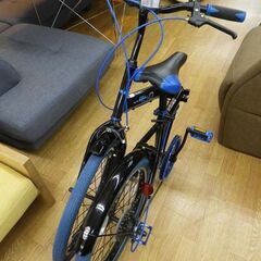 折りたたみ自転車 20インチ 6段変速付き ブラック×ブルー 武田産業 qb0