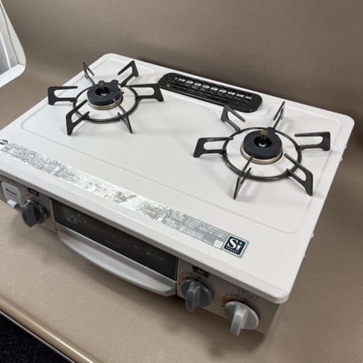 Rinnai ガスコンロ 2口 ガステーブル DCM01BEL 2017年製 プロパンガス用 水無し片面焼グリル 左強火 LPガス用 リンナイ Rinnai ガスコンロ 2口 ガステーブル DCM01BEL 2017年製 プロパンガス