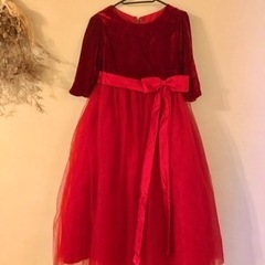真っ赤なロングドレス　150/160サイズ