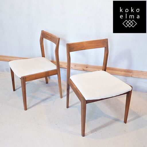 広島の家具メーカーCraft Furniture IMADA(いまだ)のダイニングチェア2脚セット。素材の美しさと作りの良さが際立つ国産家具。シンプルなアームレスチェアは北欧テイストなどに。 DJ305