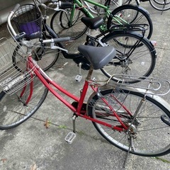 赤色チャリ 自転車