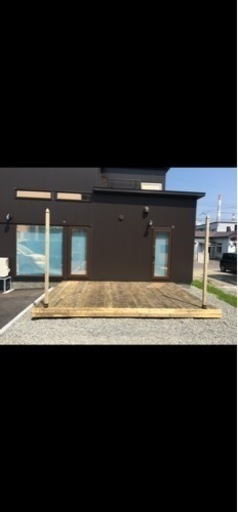 単管ウッドデッキ　基礎部分