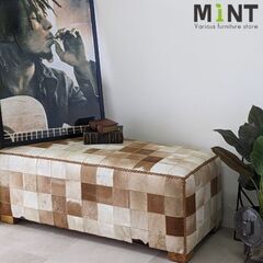 決まりました！！ラスト1台　ハラコパッチワークスクエアベンチ