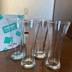 ドイツ製グラス　大きめビアグラス　4客セット　昭和レトロ　新品