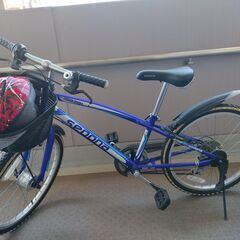 子供用の青い自転車【自動LEDライト変速6段階】