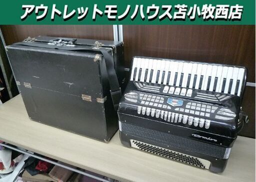 現状品 トンボ アコーディオン No75 ケース付き ブラック 中古 TOMBO 苫小牧西店