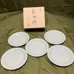 「値下げ」和食器　紫陽花柄の和皿　淡い青色　5枚セット