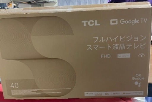 【値下げ】2023年製 TCL 40V型 フルハイビジョン スマートテレビ 40S5401 Google TV搭載 ベゼルレスデザイン Dolby Audio対応
