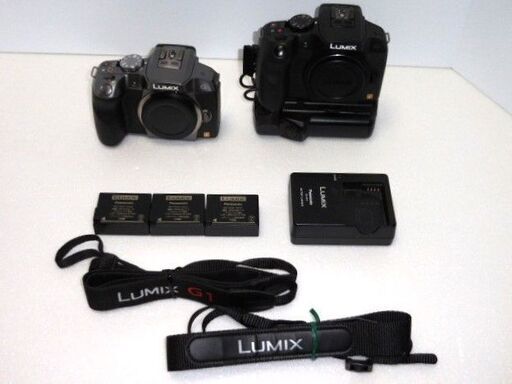 LUMIX DMC-G6 ボディ2台セット ブラックとシルバー 稼働品 バッテリーグリップ付き 純正バッテリー3個、充電器