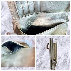 【1点限定/GUCCI】グッチ シマ GG柄 ゴールド 折財布(がま口)