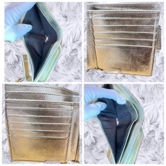 【1点限定/GUCCI】グッチ シマ GG柄 ゴールド 折財布(がま口)