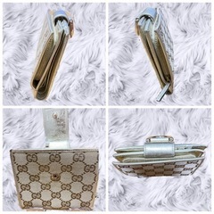 【1点限定/GUCCI】グッチ シマ GG柄 ゴールド 折財布(がま口)