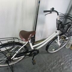 D91☆限定特価☆ 中古自転車 ホワイト【 24インチ 軽快車 6段 LEDオート