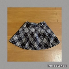 ☆【5点2000円対象】120cm チェック柄 スカート風パンツ