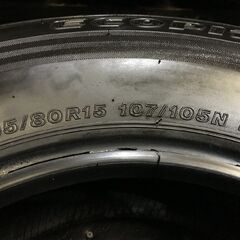 BS BRIDGESTONE ECOPIA RD613 195/80R15 107/105N LT 15インチ 夏タイヤ 4本 21年製 バリ溝 キャラバン等　(TB902MY)クレジットカード QRコード決済可能