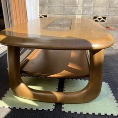 1065😸 木製テーブル（一部ガラス板あり）　センターテーブル