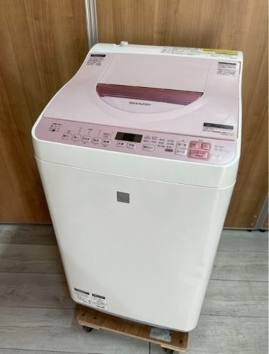 【中古】シャープ SHARP ES-TX5E [タテ型洗濯乾燥機 洗濯5.5kg 乾燥3.5kg ピンク