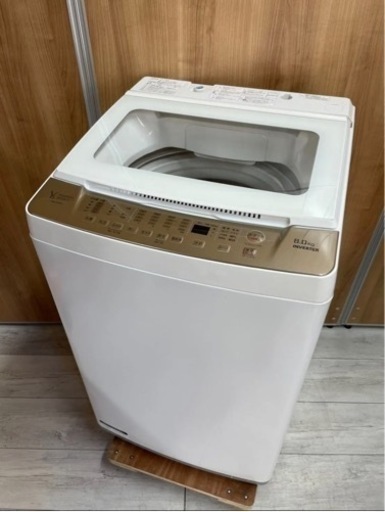 【中古】YAMADASELECT(ヤマダセレクト) YWMTV80G1 洗濯機 8kg ゴールド インバーター搭載　2020年製