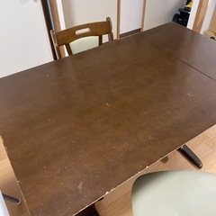 ダイニングテーブルセット！回転椅子2つ！折りたたみテーブル