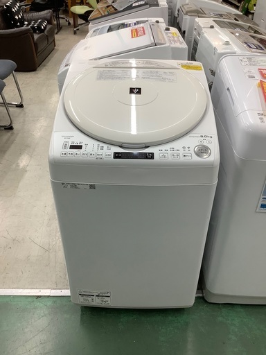 安心の1年保証付き！！ SHARP　8.0kg縦型洗濯乾燥機　ES-TX8E-W  2021年製