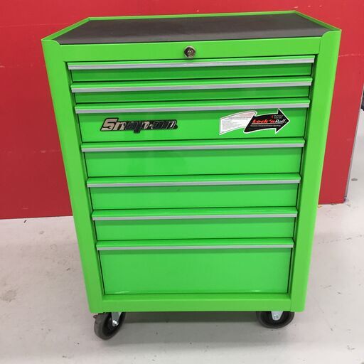 【中古】【店頭引取限定】【未使用】snap-on スナップオン　ロールキャブ 工具箱  KRA2007KCPJJ　グリーン　7段　198,000円