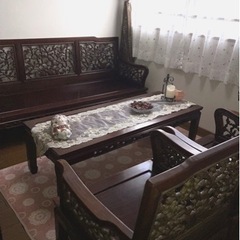 中国家具 中国骨董 唐木家具 応接間セットアンティーク レトロ