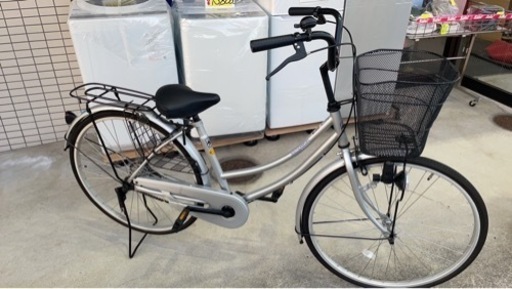 新品】ギアなし自転車 シールバー カゴ付き