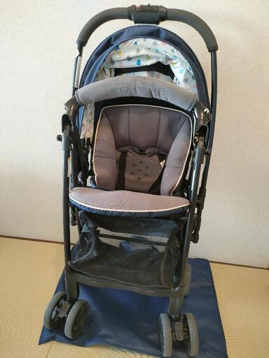 [ 値下げしました ] Apricaカルーンエアー　レインドロップネイビー両対面ベビーカー