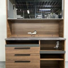 Pamouna/パモウナ オープンボード キッチンボード ソフトクロージング 上部アルミボード ウォールナット 中古家具 店頭引取歓迎 R7645