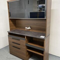 Pamouna/パモウナ オープンボード キッチンボード ソフトクロージング 上部アルミボード ウォールナット 中古家具 店頭引取歓迎 R7645