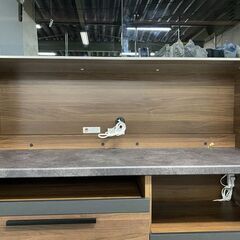 Pamouna/パモウナ オープンボード キッチンボード ソフトクロージング 上部アルミボード ウォールナット 中古家具 店頭引取歓迎 R7645