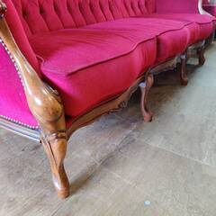 【愛品倶楽部柏店】 ロココ調 ワイド3Pソファ ヨーロッパアンティーク様式