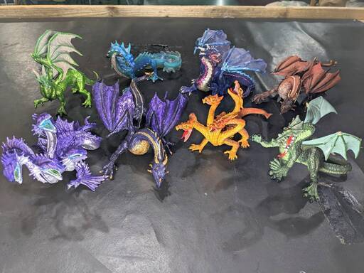 【愛品倶楽部柏店】サファリ社 ドラゴンフィギュア 8Pセット