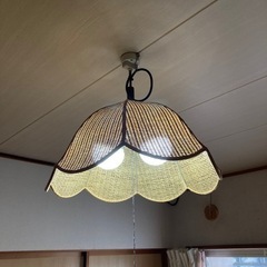 値下げしました❣️💡おしゃれな藤の電気傘💡電球付き