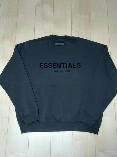 【美品】FOG ESSENTIALS エッセンシャルズ スウェット トレーナー スエードロゴ Lサイズ 裏起毛 オーバーサイズ