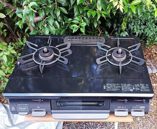 ★グリル未使用！お届け可！★2021年製 リンナイ ガステーブル ガスコンロ LPガス  KG67BKR ☆グリル未使用！お届け可！☆2021年製 リンナイ ガステーブル