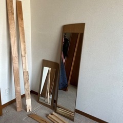 【0円無料出品】鏡と木材