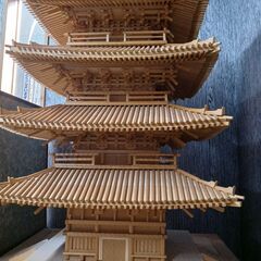 五重塔　木製の模型　全長1ｍ45㎝