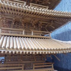 五重塔　木製の模型　全長1ｍ45㎝