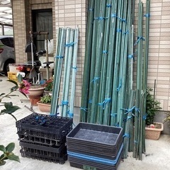 家庭菜園に役立つ支柱及び育苗箱差し上げます