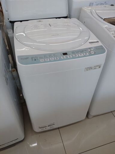 【SHARP/シャープ/7kg洗濯機/2022年製/ES-T714-W/穴なしステンレス槽】