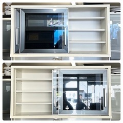 【美品‼️】定価24万♪ 高級 松田家具 118cm幅キッチンボード 食器棚 収納家具 マスカットカラー(ライトグリーン)