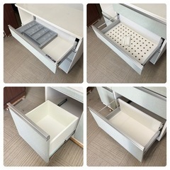 【美品‼️】定価24万♪ 高級 松田家具 118cm幅キッチンボード 食器棚 収納家具 マスカットカラー(ライトグリーン)