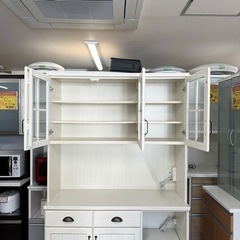 【超美品‼️】定価69,900円♪ 現行モデル ニトリ 120cm幅キッチンボード(ミランダ2) 食器棚 収納家具 木目調ホワイト♪