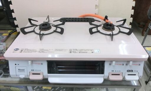 LPガス ガステーブル 2019年製 ピンク リンナイ RT64JH2 左強火 グリル