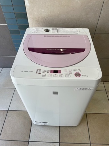 SHARP  4.5kg洗濯機　ES-G4E3 2016年製