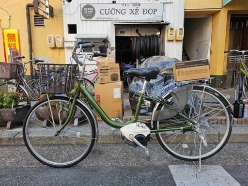 　電動自転車　ヤマハ　２６インチ　８．９ＡＨ　新品　充電器　付き　緑　2本カギ　配達可能