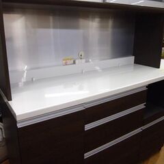 レンジボード 幅140cm パモウナ キッチン収納 食器棚 キッチンボード 大型 ブラウン 茶 札幌 厚別店 レンジボード 幅140cm パモウナ キッチン収納 食器棚 キッチンボード